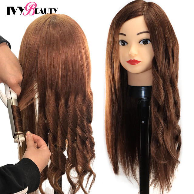 Cosmetology Mannequin Head Human Hair  Hairdressing Practice Head Real Hair  - 65cm - Aliexpress